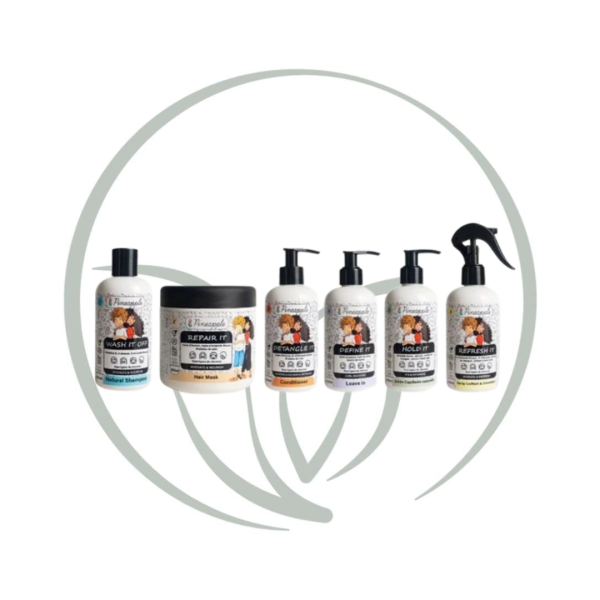 PINEAPPLE GAMME COMPLETE ADULTE POUR CHEVEUX BOUCLES – 6 PRODUITS