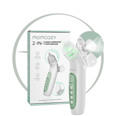 MOMCOZY ASPIRATEUR NASAL BEBE 2-EN-1 AVEC SPRAY