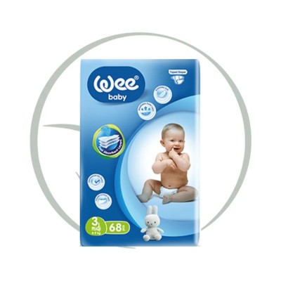 WEE BABY COUCHE TAILLE 3 MIDI 4-9KG 68 PIECES