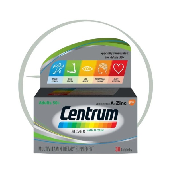 CENTRUM SILVER ADULTS 50+ MULTIVITAMIN 30 COMPRIMES