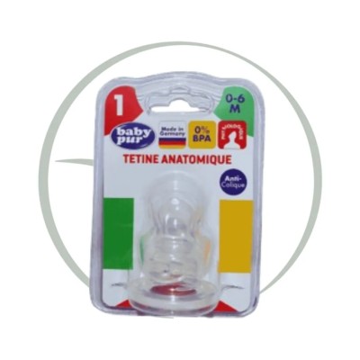 BABY PUR TETINE ANATOMIQUE ANTI COLIQUE 0-6M 10457-00-50