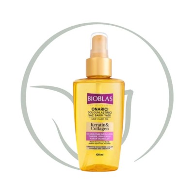 BIOBLAS HUILE DE SOIN CAPILLAIRE KERATIN ET COLLAGEN REPARATRICE 100 ML