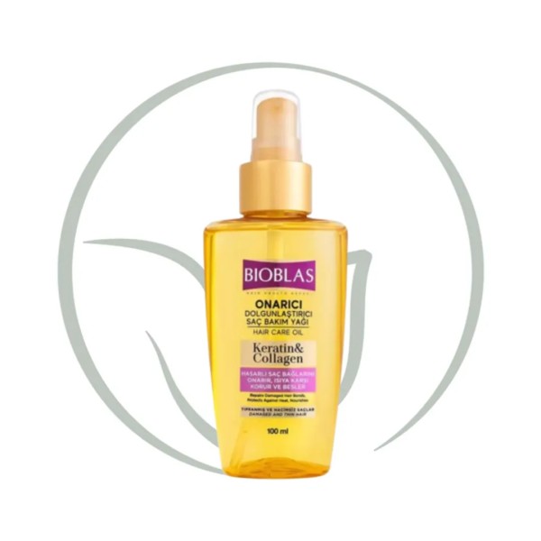 BIOBLAS HUILE DE SOIN CAPILLAIRE KERATIN ET COLLAGEN REPARATRICE 100 ML