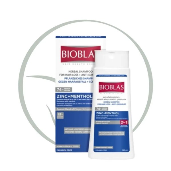 BIOBLAS SHAMPOING ZINC+MENTHOL ANTI PELLICULAIRE 360ML