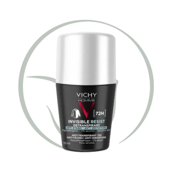VICHY HOMME DEODORANT INVISIBLE RESIST DERMO-DETRANSPIRANT 72H ROLL ON 50ML