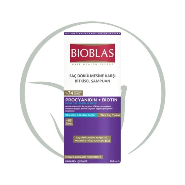 BIOBLAS SHAMPOOING ANTI CHUTE ANTI STRESS PROCYANIDIN+BIOTIN 360ML