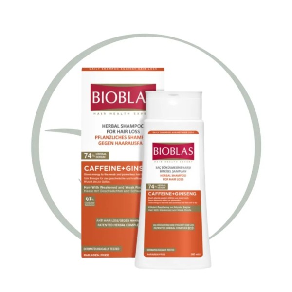 BIOBLAS SHAMPOING ENERGISANT CAFFEINE+GINSENG 360ML