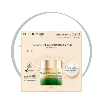 NUXE COFFRET SOIN D'EXCEPTION JOUR ET NUIT 75ML + BRACELET EN PERLE OFFERT