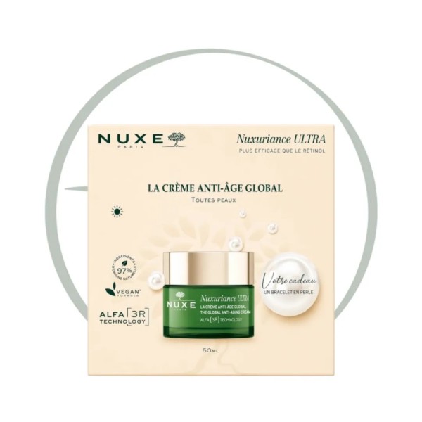 NUXE COFFRET LA CREME DE JOUR ANTI AGE GLOBAL 50ML + BRACELET EN PERLE OFFERT