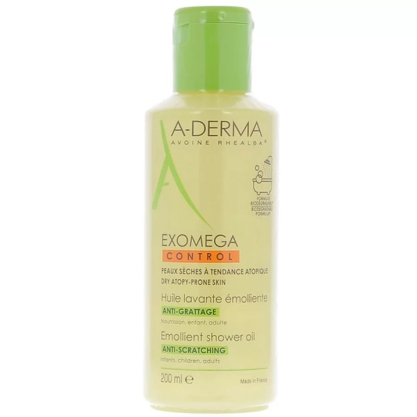 A-DERMA EXOMEGA CONTROL HUILE LAVANTE EMOLIENTE ANTI GRATTAGE 200ML