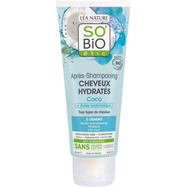 SO BIO APRÈS-SHAMPOOING CHEVEUX HYDRATÉS COCO 200ML