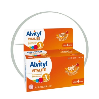 ALVITYL VITALITE A CROQUER GOUT FRAISE 30 COMPRIMES