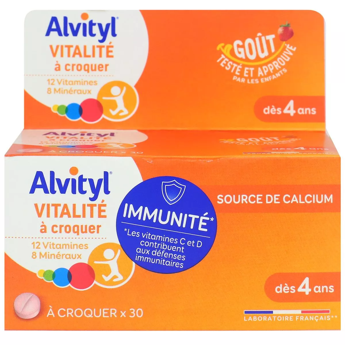 ALVITYL VITALITE A CROQUER GOUT FRAISE 30 COMPRIMES