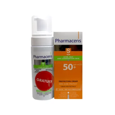 pharmaceris Écran mediacnes spf50+ 50ml +mousse t puri sebostatic nettoyante 150ml