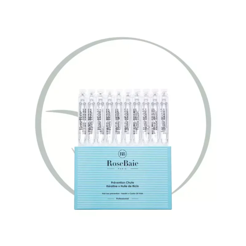 rosebaie prevention chute kératine x huile de ricin 10 ampoules