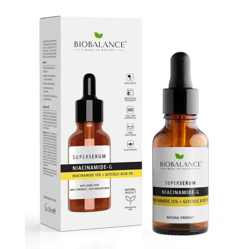 biobalance super serum niacinamide15% + acide glycolique5% 30ml