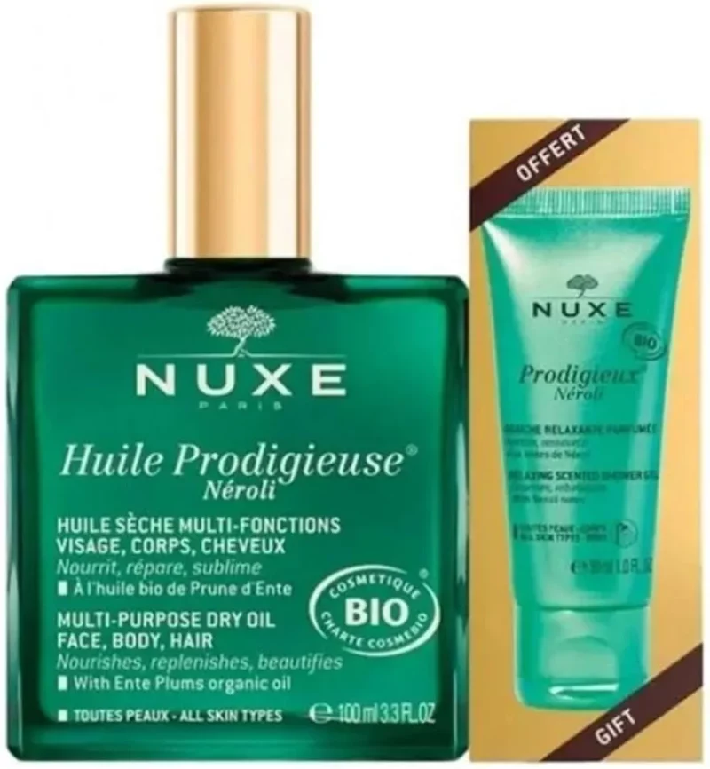 nuxe huile prodigieuse neroli 100ml + shower gel parfume 30ml