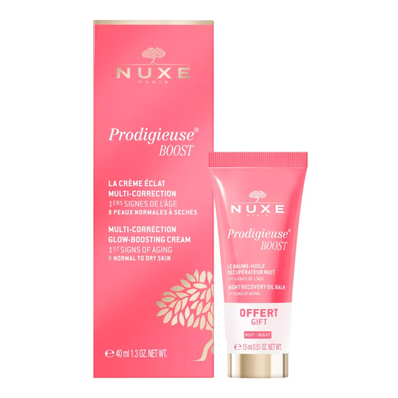 nuxe prodigieux boost la creme eclat multi correction 40ml + le baume huile recuperateur nuit 15ml