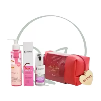 alania trousse vanity creme hydratante + serum capillaire + gel nettoyant 150ml offert