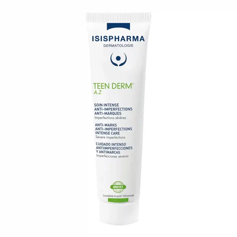 isispharma teen derm a z soin intense peaux a tendance acneique 30ml